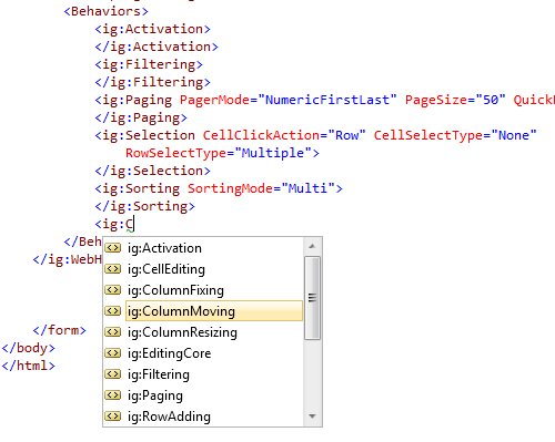 Column Moving can be enabled in ASPX markup