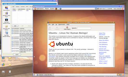 Ubuntu in VNC over SSH from Windows Desktop
